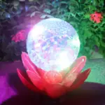 Crystal Ball Lotus LED Decorative Color Changing Rotating Lamp for Home Temple Festivals Parties & Gifting (1 Pc) - Image 3