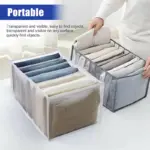 Clothes Organizer +7 Grid, Drawer Wardrobe Clothes Organizer, Jeans Closet Cabinet Organizers, Portable Foldable Storage Containers - Image 4