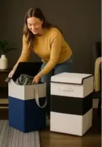75L Laundry Basket Foldable & Collapsible Waterproof interior And Daily Storage - Image 6