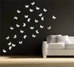 Plouf 35 Butterfly Silver Acrylic Mirror Wall Sticker - Image 5