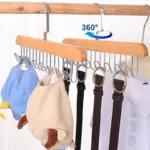 Space-Saving 8-Hook Wooden Hanger Multi-Purpose Closet Organizer - Image 3