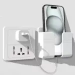 Pack of 2 Multi-Purpose Wall Mobile & Remote Stand Holders | Wall-Mount Hanging Type | Mobile Charging & Organization (White). - Image 5