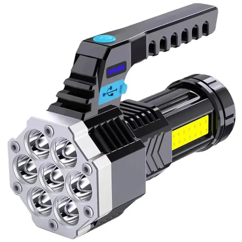 yG9BNcfddv2fIXL8xKAQJGLLtaNVuZ0RrtrZKxbZ.webp Outdoor Portable USB Rechargeable LED Flashlight with COB Side Light - Image 1