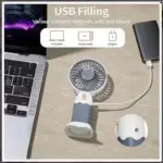Portable USB Rechargeable Mini Handheld Fan with 5 Blades (Purple) - Image 4