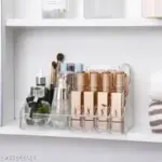 16-Compartment Makeup Organizer – Plastic Vanity Storage for Cosmetics, Brushes, Perfume & Lipsticks - Image 4