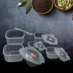 Kitchen Containers Set, Fridge Storage Boxes, Plastic Containers for Kitchen Organizer, Kitchen Accessories Items for Storage Organizer, Snap-Seal (lunch box/storage organizer) (5 Ps Set) - Image 4