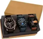 Attractive Men Multicolor Leather Analog Watch Combo ( default, OS )
