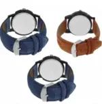 Attractive Men Multicolor Leather Analog Watch Combo ( default, OS )