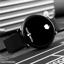 Top Trendy Touch Screen Digital Watch | Green LED, Black Round Dial, Rubber Strap, Unisex Casual Watch. ( black, Standard )